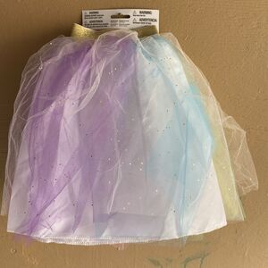 Girls Rainbow Pastel Sparkle Tutu Skirt S/M Unicorn Princess Dress Up